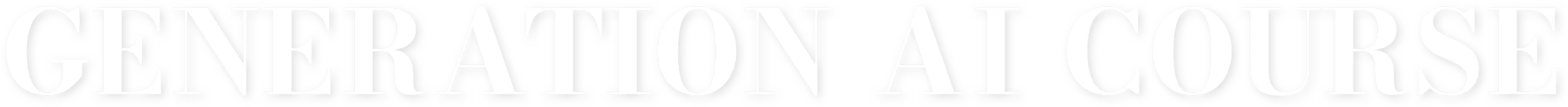 GENERATION AI COURSE